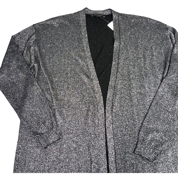 Ann Taylor Metallic Knit Open Front Cardigan Sweater Duster - Picture 2 of 12